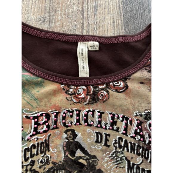 Susan Lawrence Graphic Long Sleeve Top Size Large - Picture 2 of 5